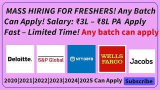 Deloitte , Wells Fargo , S&P Global , Jacobs , NTT Data Hiring  | 2021 , 2022 , 2023 , 2024 job