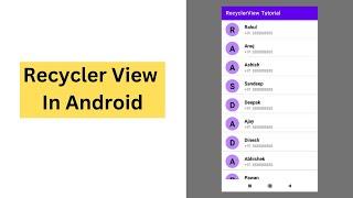 RecyclerView in Android || Android Development || Java || Android Studio