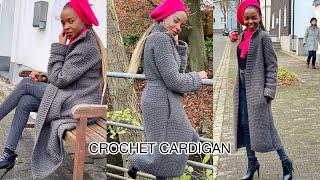 Crochet Easy Duster Cardigan  / Even Moss Stitch Long Cardigan #crochet