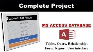 Student Fee Record System in MS Access database || Mini Project ||