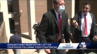 Duggar's family silent as they left the courthouse following today's sentencing