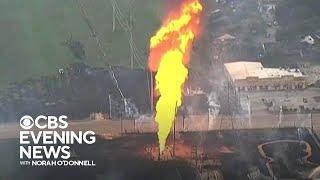 Texas natural gas pipeline explodes into flames