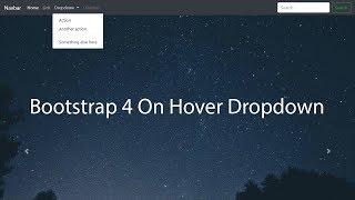 bootstrap 4 dropdown on hover - Bootstrap 4 tutorial