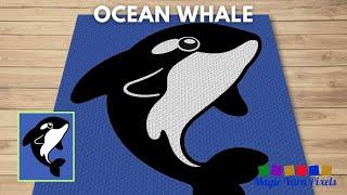 FREE GRAPH Ocean  Whale C2C & Tapestry Crochet Pattern | Magic Yarn Pixels