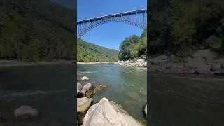 Just the sound of water way below the bridge.#bridge #newrivergorge #nationalforest #shorts #river