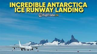 Watch an A340 landing on ICE in ANTARCTICA!