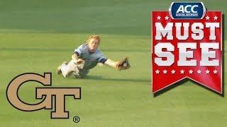 Georgia Tech's Matt Gonzalez Incredible Diving Catch In Left | ACC Must See Moment