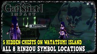 Genshin Impact All 8 Rinzou Symbol Locations & 5 Hidden Chests on Watatsumi Island