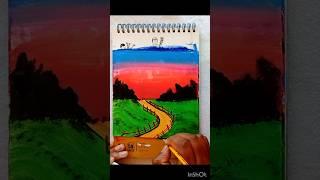 Drawing vlog  Easy Oil Pastel Sunset  Scenery Painting For Beginners #drawingdreamers #youtube