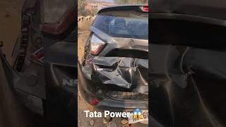 Tata nexon accident build quality  #shorts #ytshorts #viral #nexon #accidentnews