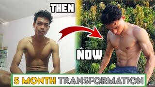 5 Month Skinny to Muscle Body Transformation At Home | Without Gym (Motivational)