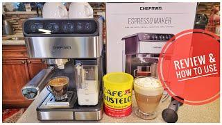 REVIEW Chefman 6 In 1 Espresso Machine Milk Forther Latte Cappuccino HOW TO MAKE ESPRESSO