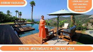 Bodrum Yalıkavak Deniz Manzaralı Müştemilatlı Satılık 4+1 Tek Kat Villa