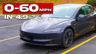 2024 Tesla Model 3 Long Range RWD Review + 0-60 Test | Range, Features & Performance Breakdown