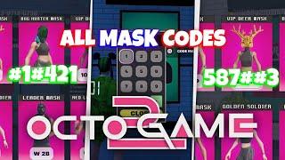 OCTO GAME 2 FORTNITE CODE ALL VIP MASK CODES (Octo Game 2 Fortnite Codes BUG HUNTER & DEER MASK)