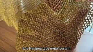 hanging type gold color ring mesh curtain