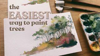 The easiest way to paint watercolor trees in only 3 steps