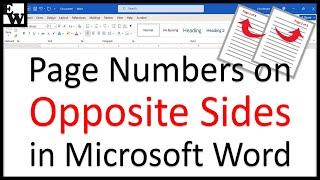 How to Insert Page Numbers on Opposite Sides in Microsoft Word