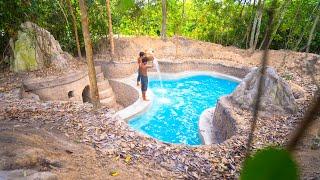 Building The Most Amazing Underground House Around Swimming Pool by Ancient Skills