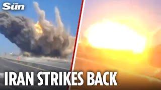 Dash-cam captures shock moment Iranian missile hits Israel as Tehran unleashes wave of strikes