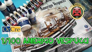OCCRE AMERIGO VESPUCCI SHIP MODEL 1/100 WOOD SHIP MODEL