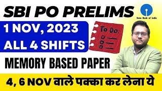 SBI PO Prelims 2023 All 4 Shifts Memory Based Paper Quant | SBI PO 2023 Quant Memory Based Paper