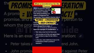 What is Consideration for a Promise? | Indian Contract Act | #LLB 1st Semester #short