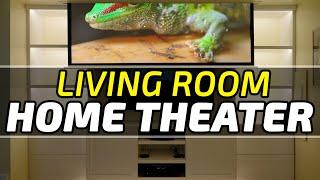 Living Room Theater Build - Hidden Screen, LEDs, Motorized Blinds