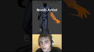 Noob vs Pro artist: posing characters #blendertutorial #blender #blendercommunity #blender3d #b3d