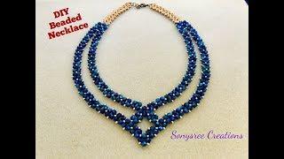 Party Wear Beaded Necklace || DIY Beaded Necklace || How to make Beaded Necklace
