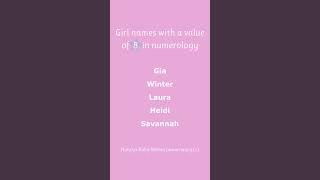 Girl names with a value of 8 in numerology