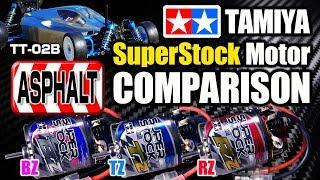 TAMIYA Super Stock Motor Comparison(TZ, RZ, BZ) by TT-02B(Ni-Cd 1600SP, TBLE-03S)TT-02