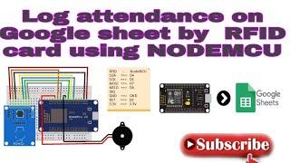 Radio Frequency Identification (RFID) based attendance system using NodeMCU  Google Sheet in Hindi