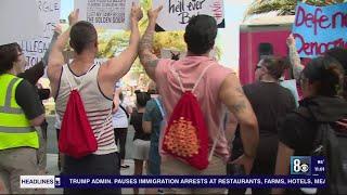 Thousands gather in Downtown Las Vegas for 'No Kings' demonstrations; 15 arrests made
