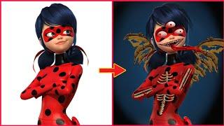 Miraculous ladybug Characters glow up transformation into Zombies | Horror creepy art