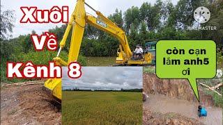 xe cuốc miền tây_máy đào kato rời khỏi kênh T4 về kênh 8 đặt bọng xã phèn