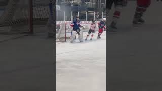 09 goalie Taylen Graf only 13 years old and already 5’8” and 143lbs! Skies the limit!!