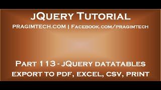 jQuery datatables export to pdf