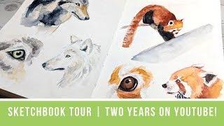 Denise's Sketchbook Tour & Celebrating TWO Years on YouTube!