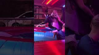 Girl enjoy the ride on bull#bullridinghighlights #bullrider #subscribetomychannel #crazy #fun