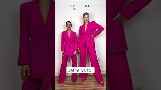 How to style a petite vs tall body #petitewoman  #curvy #outfit #outfitideas