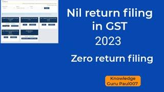 nil return filing 2023 I gstr1 nil return