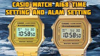 How to set the time a Casio watch A168 tutorial / #watchservicebd