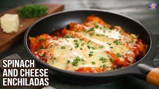 Spinach and Cheese Enchiladas With Red Sauce Recipe | How To Make Enchiladas on Tawa | Ruchi