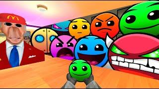 Saving Baby GreenFace From Geometry Dash Emoji, Lobotomy Dash And Aughhh Family Nextbot Gmod