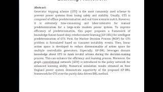 Intelligent Predetermination of Generator Tripping Scheme  Knowledge Fusion based Deep Reinforcement