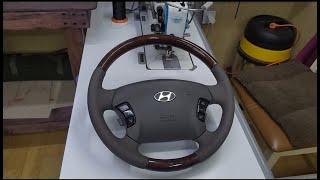 Перетяжка руля Hyundai Sonata...(Hyundai Sonata steering wheel cover)