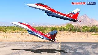 FANTASTIC Russian Mikoyan MiG-29 and others in EXTREME 30MPH WIND demo !