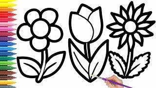 How to draw flowers/Gullar rasmini chizish