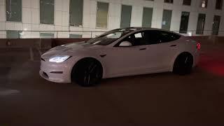 Tesla Model S palladium christmas light show